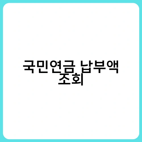 국민연금 납부액 조회