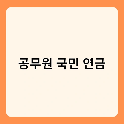 공무원 국민 연금