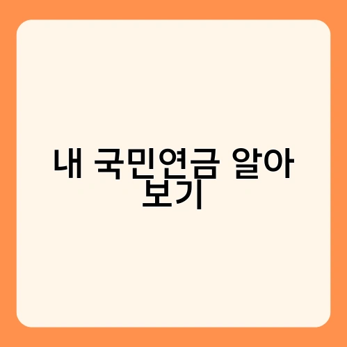 내 국민연금 알아 보기