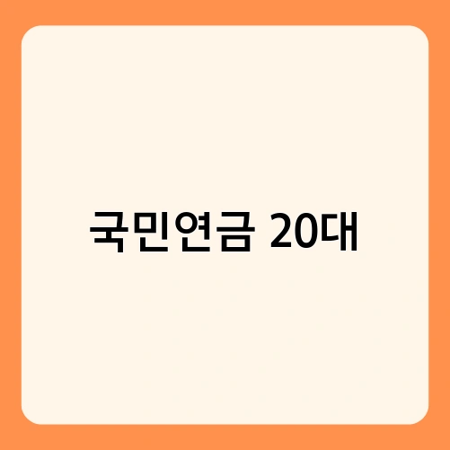 국민연금 20대 1