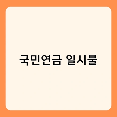 국민연금 일시불 1
