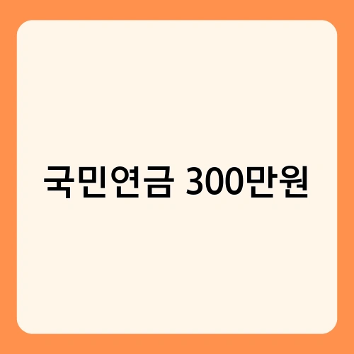 국민연금 300만원
