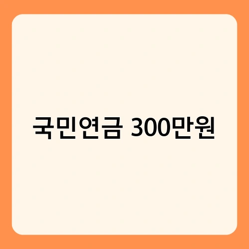 국민연금 300만원 1