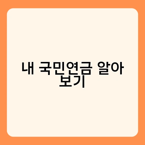 내 국민연금 알아 보기 1