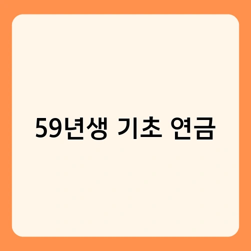 59년생 기초 연금 4