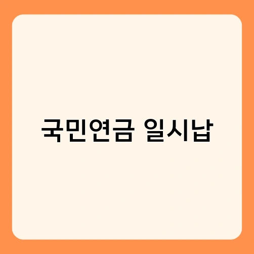 국민연금 일시납