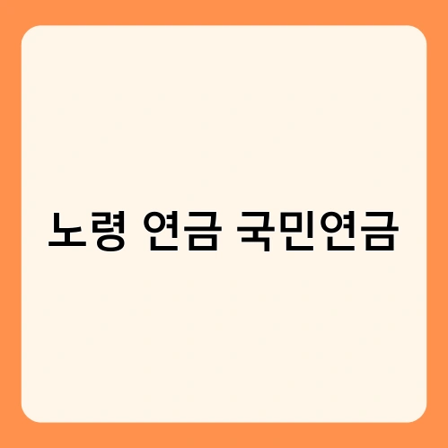 노령 연금 국민연금