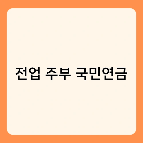 전업 주부 국민연금 1