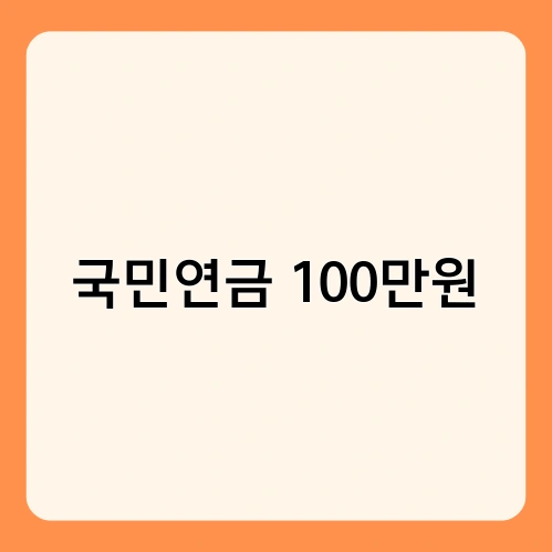 국민연금 100만원 1