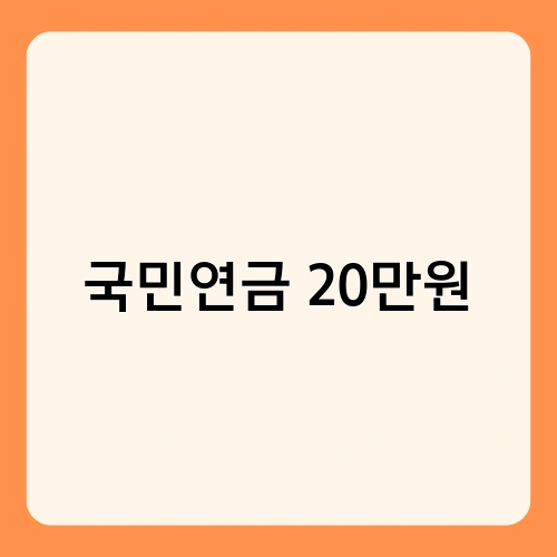 국민연금 20만원 1