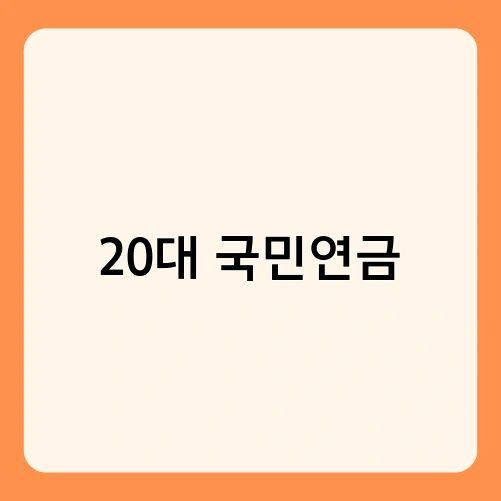 20대 국민연금