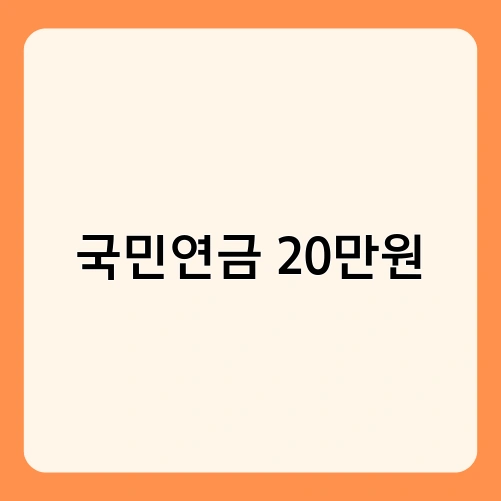 국민연금 20만원