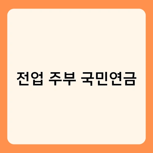 전업 주부 국민연금