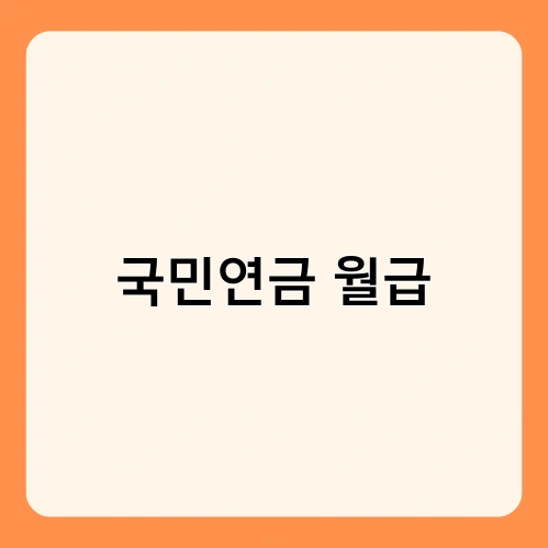 국민연금 월급 1