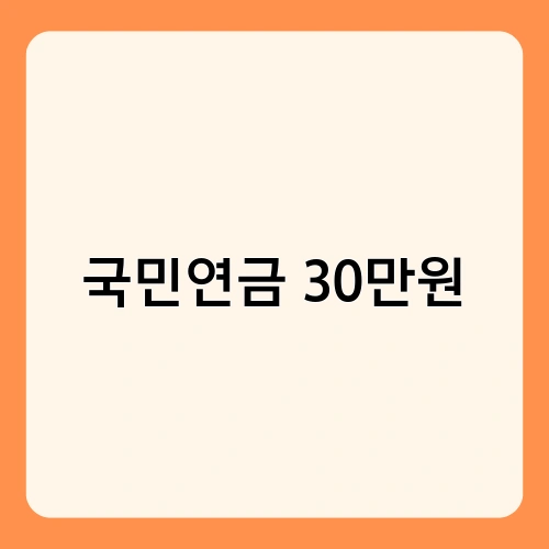 국민연금 30만원 2