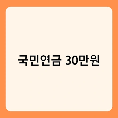 국민연금 30만원
