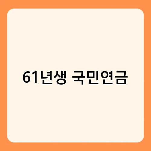 61년생 국민연금