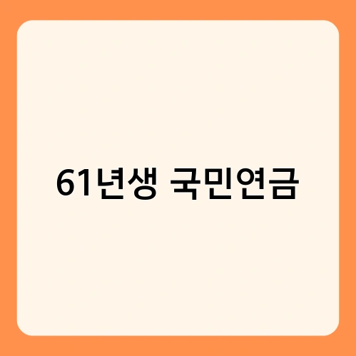 61년생 국민연금 3