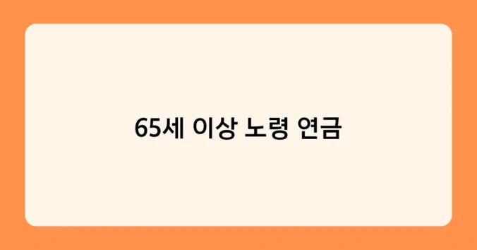 65세 이상 노령 연금 썸네일
