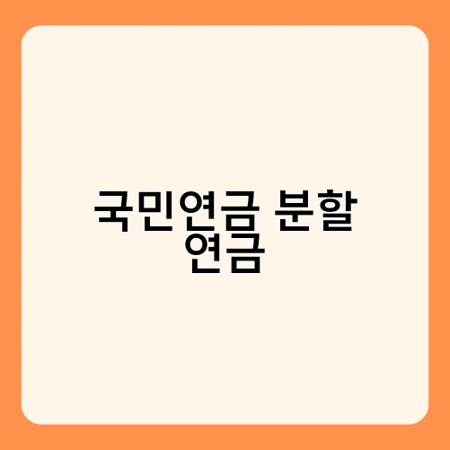 국민연금 분할 연금 1