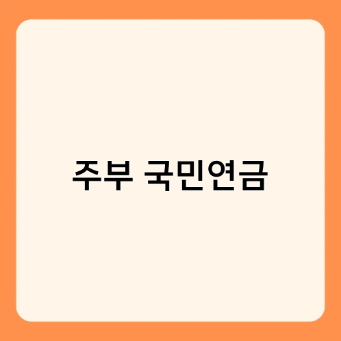 주부 국민연금 2