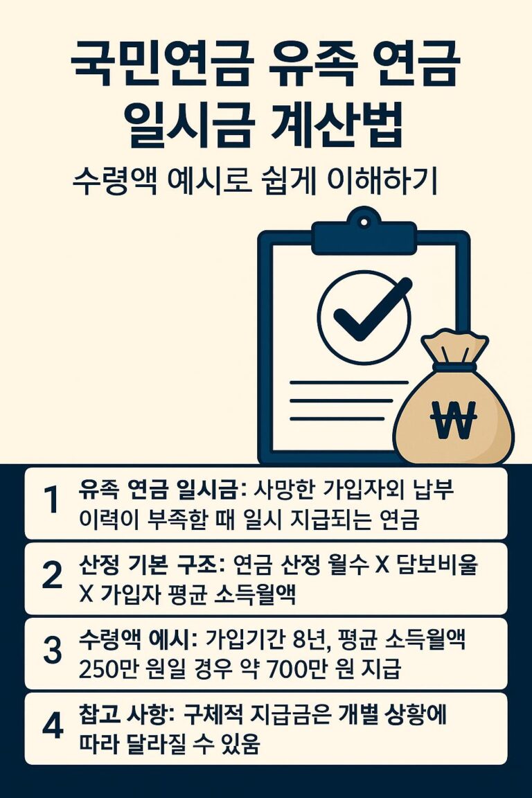 국민연금 유족 연금 일시금
