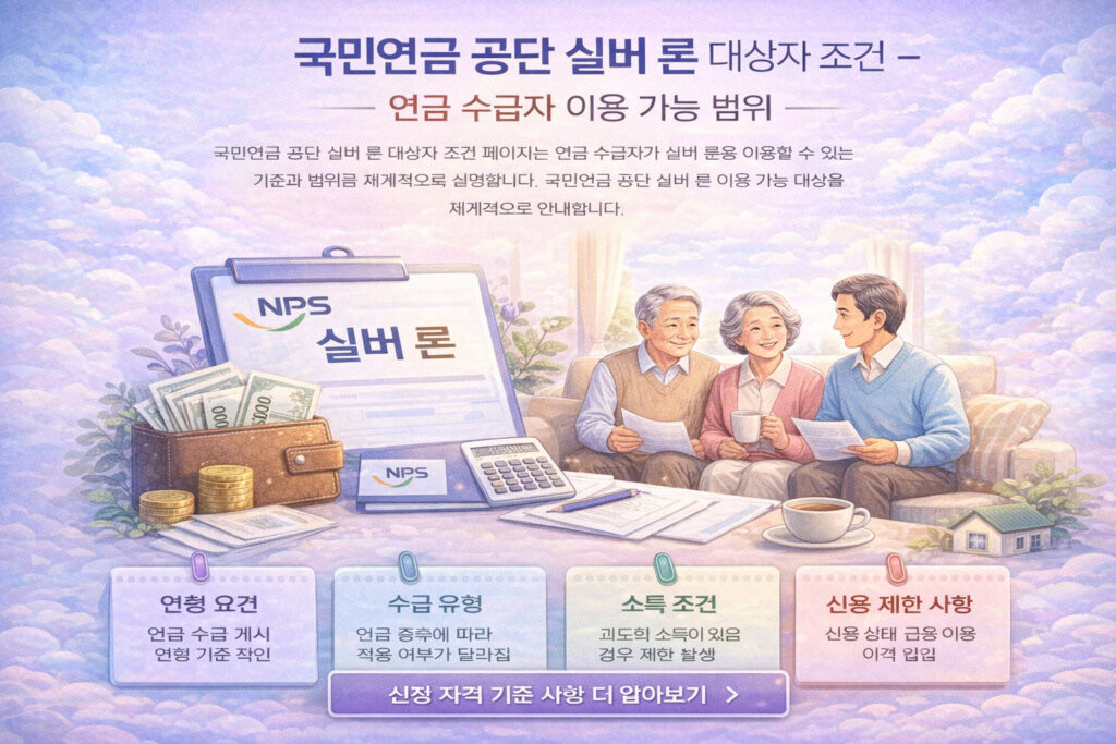 국민연금 공단 실버 론