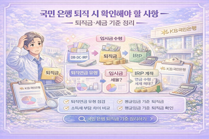 국민 은행 퇴직