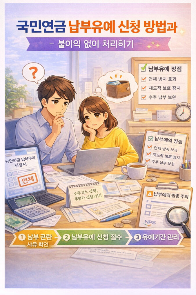 국민연금 납부유예 신청 방법