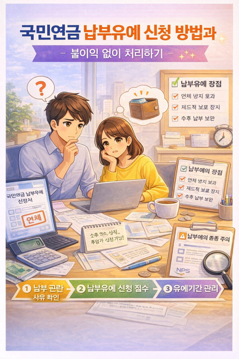 국민연금 납부유예 신청 방법